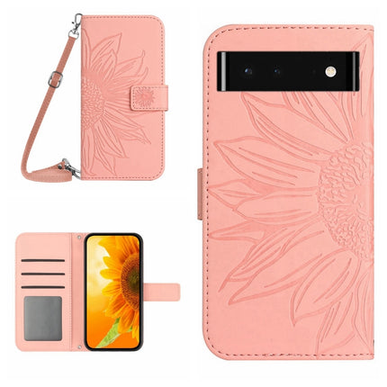 Skin Feel Sun Flower Pattern Flip Leather Phone Case with Lanyard, For Wiko T50, For Google Pixel 6