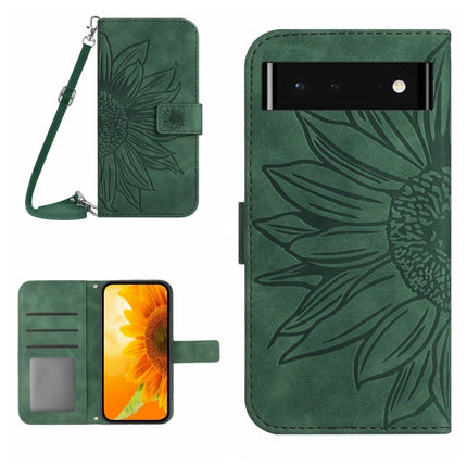 Skin Feel Sun Flower Pattern Flip Leather Phone Case with Lanyard, For Wiko T50, For Google Pixel 6