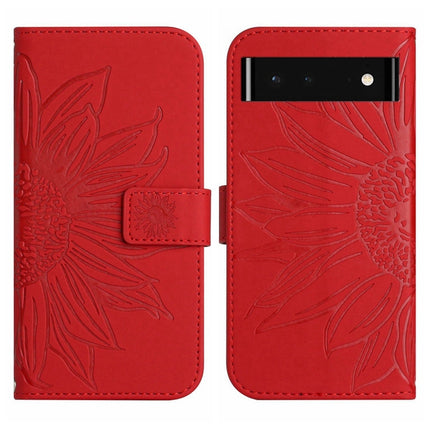 Skin Feel Sun Flower Pattern Flip Leather Phone Case with Lanyard, For Google Pixel 6 Pro, For Google Pixel 6A