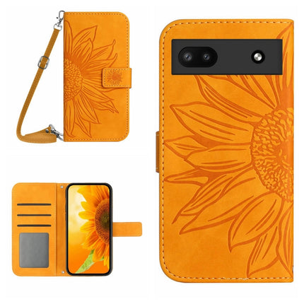 Skin Feel Sun Flower Pattern Flip Leather Phone Case with Lanyard, For Google Pixel 6 Pro, For Google Pixel 6A