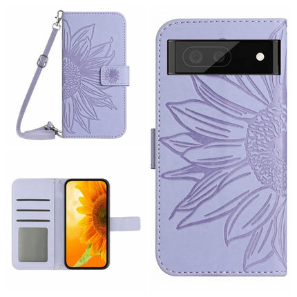 Skin Feel Sun Flower Pattern Flip Leather Phone Case with Lanyard, For Google Pixel 7, For Google Pixel 7 Pro