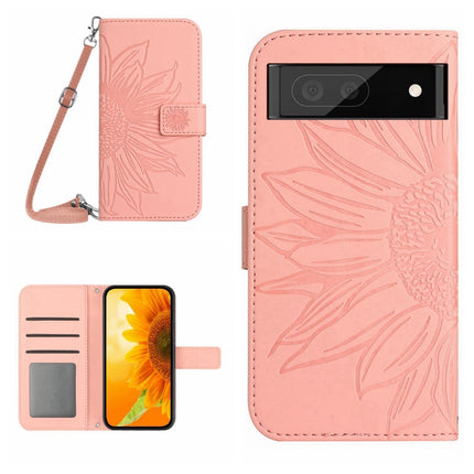 Skin Feel Sun Flower Pattern Flip Leather Phone Case with Lanyard, For Google Pixel 7, For Google Pixel 7 Pro