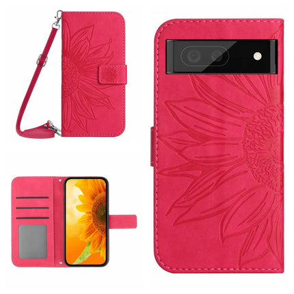 Skin Feel Sun Flower Pattern Flip Leather Phone Case with Lanyard, For Google Pixel 7, For Google Pixel 7 Pro
