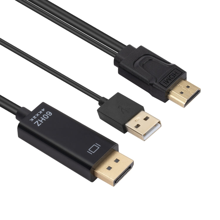 HDMI to USB+DisplayPort Adapter Cable with Power Supply, Length: 1.8m, 180cm