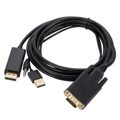 VGA to DisplayPort Adapter Cable with Audio Band Power Supply, Length: 1.8m