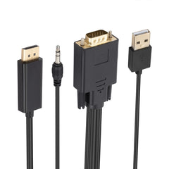 VGA to DisplayPort Adapter Cable with Audio Band Power Supply, Length: 1.8m