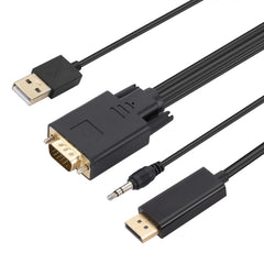 VGA to DisplayPort Adapter Cable with Audio Band Power Supply, Length: 1.8m