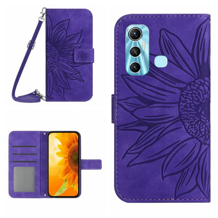 Skin Feel Sun Flower Pattern Flip Leather Phone Case with Lanyard, For Infinix Hot 10S / 10S NFC, For Infinix Hot 11