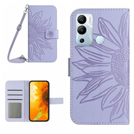 Skin Feel Sun Flower Pattern Flip Leather Phone Case with Lanyard, For Infinix Hot 12i, For Infinix Note 10