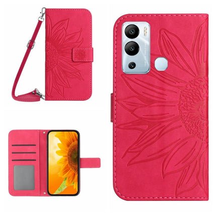 Skin Feel Sun Flower Pattern Flip Leather Phone Case with Lanyard, For Infinix Hot 12i, For Infinix Note 10