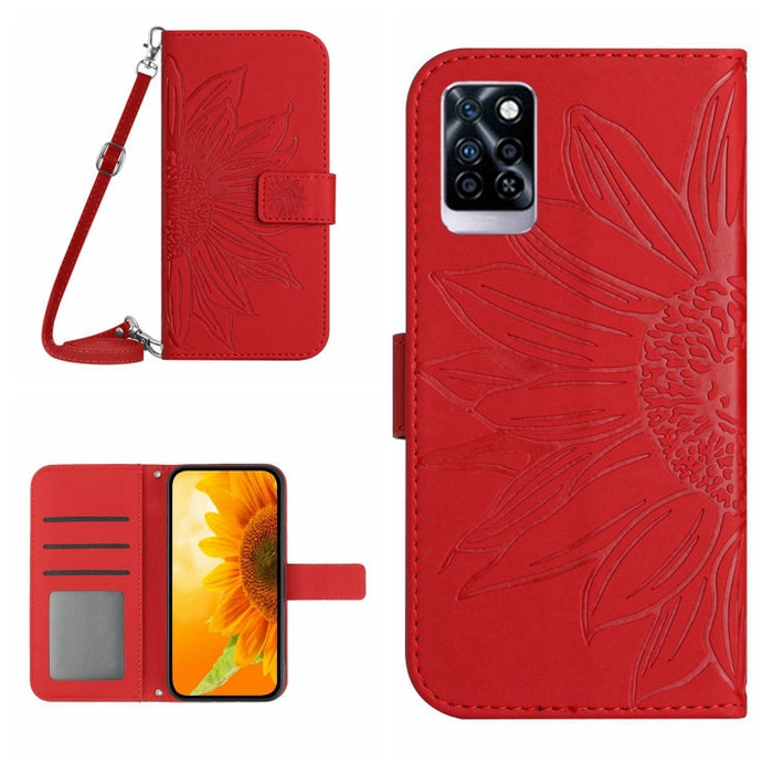 Skin Feel Sun Flower Pattern Flip Leather Phone Case with Lanyard, For Infinix Note 10 Pro, For Infinix Note 11