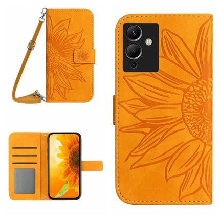 Skin Feel Sun Flower Pattern Flip Leather Phone Case with Lanyard, For Infinix Note 11 Pro / Note 11s, For Infinix Note 12 G96