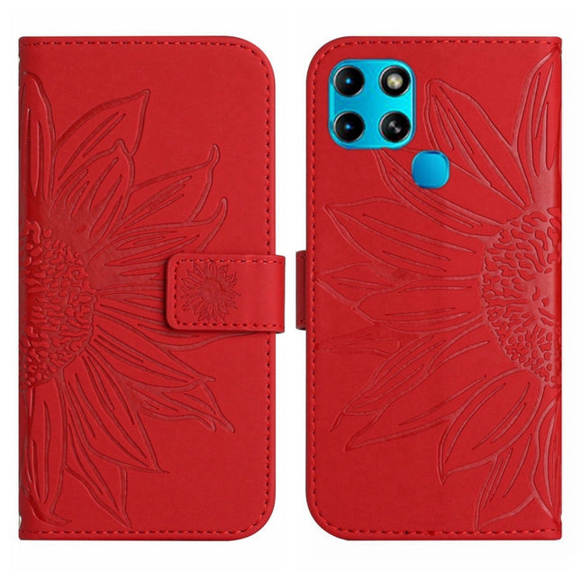 Skin Feel Sun Flower Pattern Flip Leather Phone Case with Lanyard, For Infinix Smart 6, For Tecno Camon 17 Pro