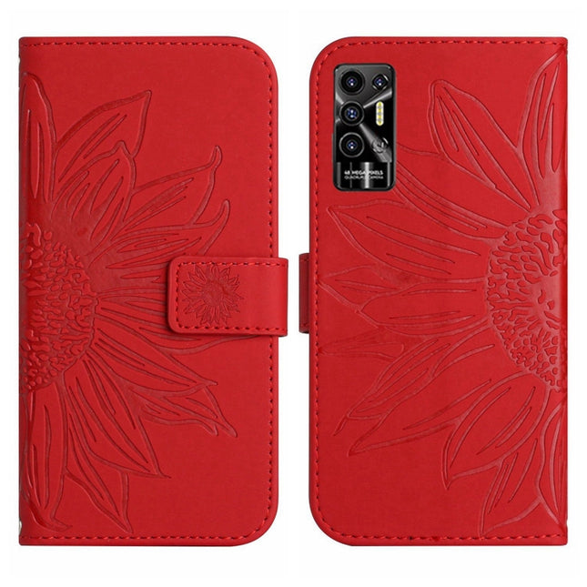 Skin Feel Sun Flower Pattern Flip Leather Phone Case with Lanyard, For Tecno Pova 2, For Tecno Spark 8