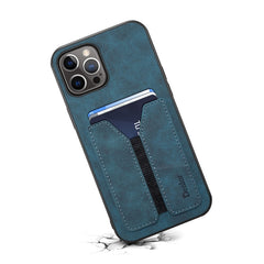 Denior DV Elastic Card PU Back Cover Phone Case, For iPhone 13 Pro, For iPhone 13 Pro Max, For iPhone 12 mini, For iPhone 12 / 12 Pro, For iPhone 12 Pro Max, For iPhone 11