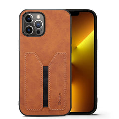 Denior DV Elastic Card PU Back Cover Phone Case, For iPhone 13 Pro, For iPhone 13 Pro Max, For iPhone 12 mini, For iPhone 12 / 12 Pro, For iPhone 12 Pro Max, For iPhone 11