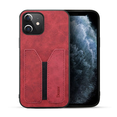 Denior DV Elastic Card PU Back Cover Phone Case, For iPhone 13 Pro, For iPhone 13 Pro Max, For iPhone 12 mini, For iPhone 12 / 12 Pro, For iPhone 12 Pro Max, For iPhone 11