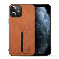 Denior DV Elastic Card PU Back Cover Phone Case, For iPhone 13 Pro, For iPhone 13 Pro Max, For iPhone 12 mini, For iPhone 12 / 12 Pro, For iPhone 12 Pro Max, For iPhone 11