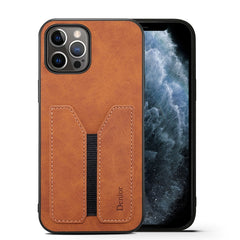 Denior DV Elastic Card PU Back Cover Phone Case, For iPhone 13 Pro, For iPhone 13 Pro Max, For iPhone 12 mini, For iPhone 12 / 12 Pro, For iPhone 12 Pro Max, For iPhone 11