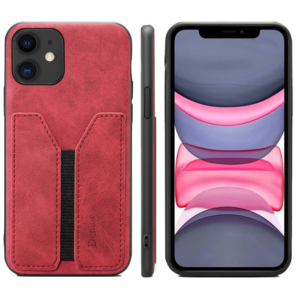 Denior DV Elastic Card PU Back Cover Phone Case, For iPhone 13 Pro, For iPhone 13 Pro Max, For iPhone 12 mini, For iPhone 12 / 12 Pro, For iPhone 12 Pro Max, For iPhone 11