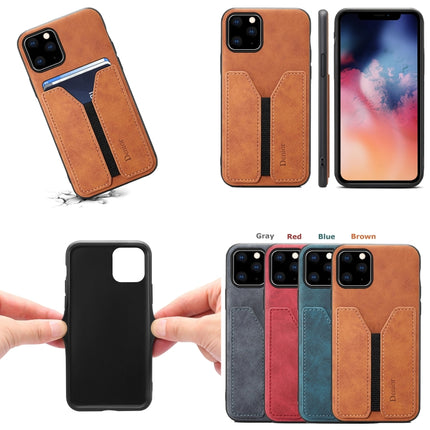 Denior DV Elastic Card PU Back Cover Phone Case, For iPhone 11 Pro, For iPhone 11 Pro Max, For iPhone X / XS, For iPhone XR, For iPhone XS Max, For iPhone SE 2022 / SE 2020 / 7 / 8