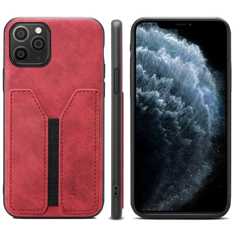 Denior DV Elastic Card PU Back Cover Phone Case, For iPhone 11 Pro, For iPhone 11 Pro Max, For iPhone X / XS, For iPhone XR, For iPhone XS Max, For iPhone SE 2022 / SE 2020 / 7 / 8