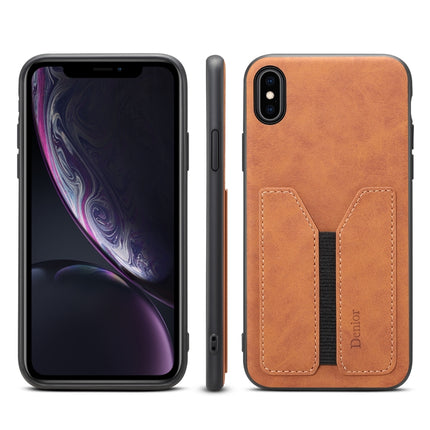 Denior DV Elastic Card PU Back Cover Phone Case, For iPhone 11 Pro, For iPhone 11 Pro Max, For iPhone X / XS, For iPhone XR, For iPhone XS Max, For iPhone SE 2022 / SE 2020 / 7 / 8