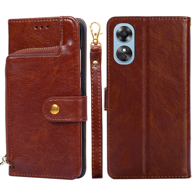 Zipper Bag Leather Phone Case, For Motorola Moto E32 India/E22s 4G Global, For OPPO A17, For OPPO K10x 5G, For Realme C33 4G, For vivo V25 5G/V25e 5G/X80 Lite, For vivo Y16 4G/Y02s 4G