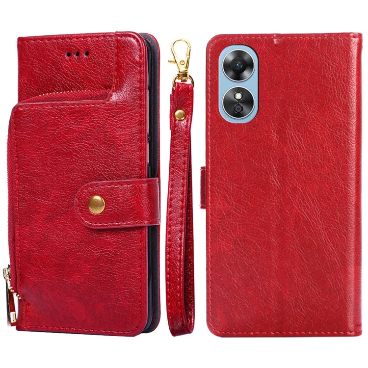 Zipper Bag Leather Phone Case, For Motorola Moto E32 India/E22s 4G Global, For OPPO A17, For OPPO K10x 5G, For Realme C33 4G, For vivo V25 5G/V25e 5G/X80 Lite, For vivo Y16 4G/Y02s 4G