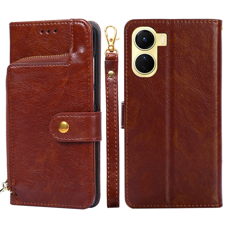 Zipper Bag Leather Phone Case, For Motorola Moto E32 India/E22s 4G Global, For OPPO A17, For OPPO K10x 5G, For Realme C33 4G, For vivo V25 5G/V25e 5G/X80 Lite, For vivo Y16 4G/Y02s 4G