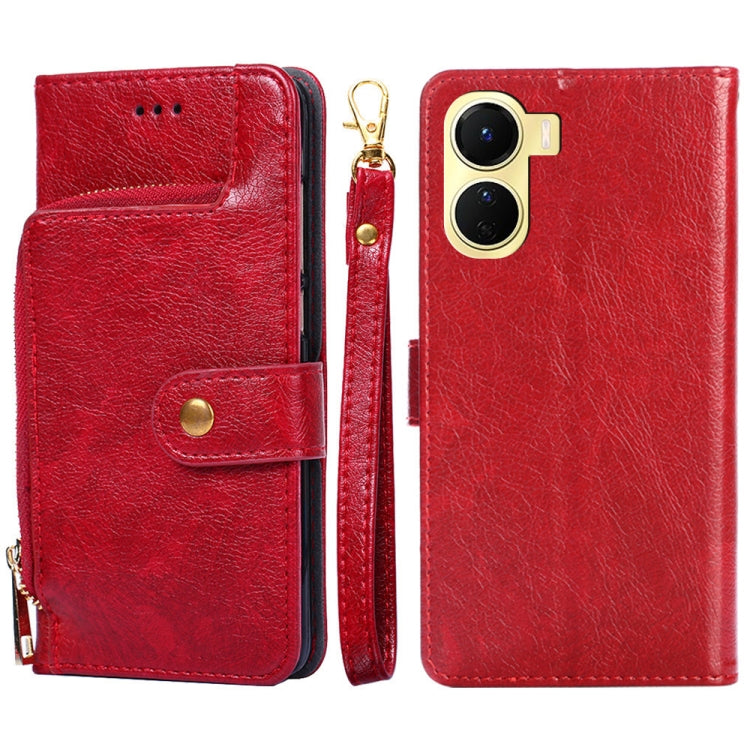 Zipper Bag Leather Phone Case, For Motorola Moto E32 India/E22s 4G Global, For OPPO A17, For OPPO K10x 5G, For Realme C33 4G, For vivo V25 5G/V25e 5G/X80 Lite, For vivo Y16 4G/Y02s 4G