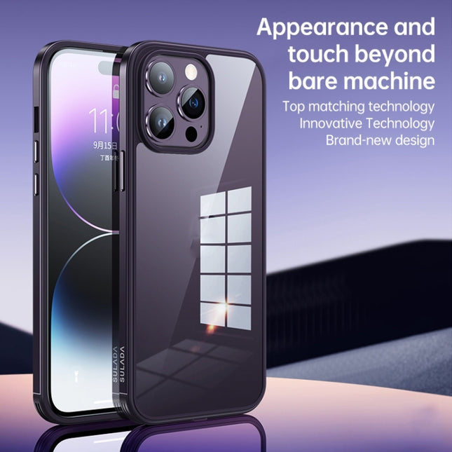 SULADA Metal Frame + Nano Glass + TPU Phone Case, For iPhone 14 Pro Max