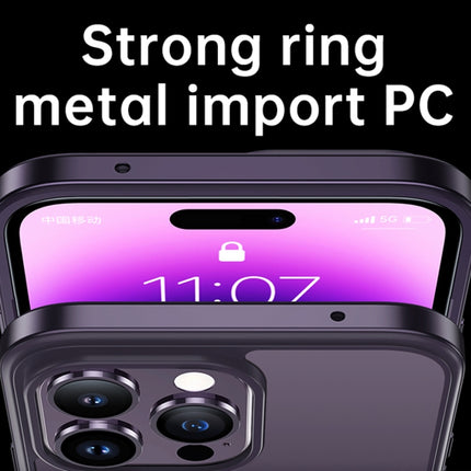 SULADA Metal Frame + Nano Glass + TPU Phone Case, For iPhone 14 Pro Max