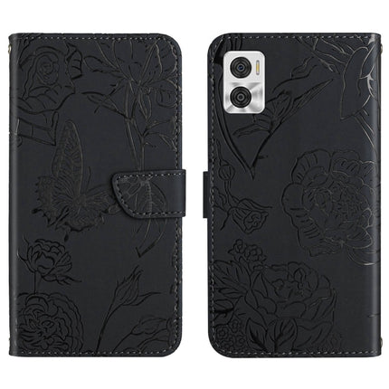 HT03 Skin Feel Butterfly Embossed Flip Leather Phone Case, For Motorola Moto E22 4G, For Motorola Moto G72 4G, For OPPO A17, For Realme 10 4G