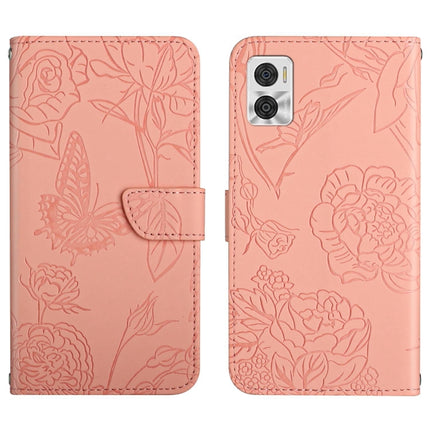 HT03 Skin Feel Butterfly Embossed Flip Leather Phone Case, For Motorola Moto E22 4G, For Motorola Moto G72 4G, For OPPO A17, For Realme 10 4G