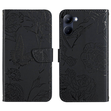 HT03 Skin Feel Butterfly Embossed Flip Leather Phone Case, For Motorola Moto E22 4G, For Motorola Moto G72 4G, For OPPO A17, For Realme 10 4G