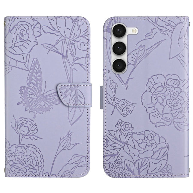 HT03 Skin Feel Butterfly Embossed Flip Leather Phone Case, For Samsung Galaxy S23 5G, For Samsung Galaxy S23+ 5G, For Sharp Aquos Sense7 SH-V48, For Xiaomi 12 Lite NE