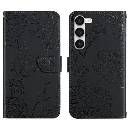 HT03 Skin Feel Butterfly Embossed Flip Leather Phone Case, For Samsung Galaxy S23 5G, For Samsung Galaxy S23+ 5G, For Sharp Aquos Sense7 SH-V48, For Xiaomi 12 Lite NE