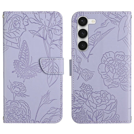 HT03 Skin Feel Butterfly Embossed Flip Leather Phone Case, For Samsung Galaxy S23 5G, For Samsung Galaxy S23+ 5G, For Sharp Aquos Sense7 SH-V48, For Xiaomi 12 Lite NE