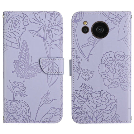 HT03 Skin Feel Butterfly Embossed Flip Leather Phone Case, For Samsung Galaxy S23 5G, For Samsung Galaxy S23+ 5G, For Sharp Aquos Sense7 SH-V48, For Xiaomi 12 Lite NE