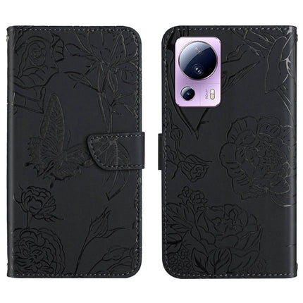HT03 Skin Feel Butterfly Embossed Flip Leather Phone Case, For Samsung Galaxy S23 5G, For Samsung Galaxy S23+ 5G, For Sharp Aquos Sense7 SH-V48, For Xiaomi 12 Lite NE