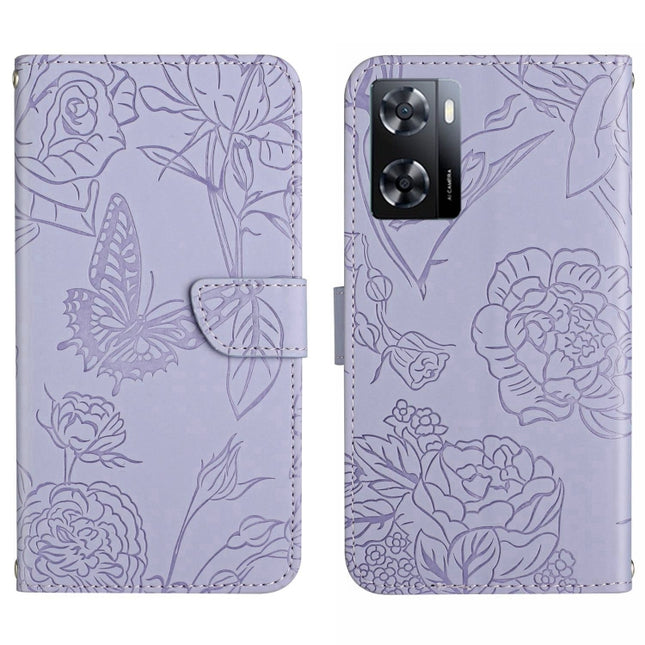 HT03 Skin Feel Butterfly Embossed Flip Leather Phone Case, For Samsung Galaxy A04E, For Samsung Galaxy A14 5G, For OnePlus Nord N300