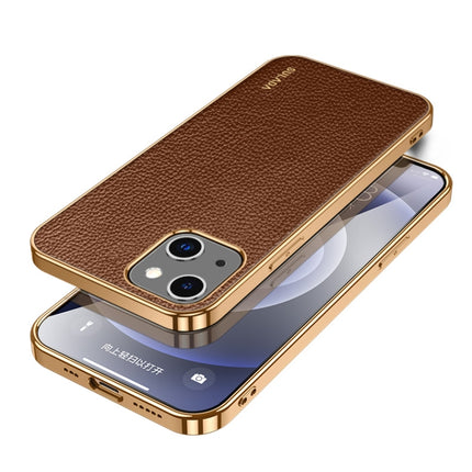 SULADA Shockproof TPU + Handmade Leather Phone Case, For iPhone 14, For iPhone 14 Plus, For iPhone 14 Pro, For iPhone 14 Pro Max