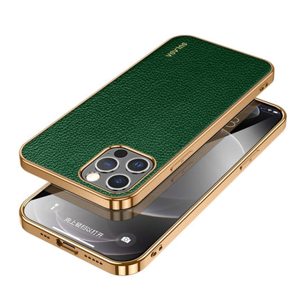 SULADA Shockproof TPU + Handmade Leather Phone Case, For iPhone 14, For iPhone 14 Plus, For iPhone 14 Pro, For iPhone 14 Pro Max
