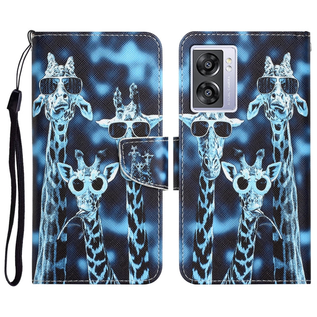 Colored Drawing Leather Phone Case, For OPPO A57 2022