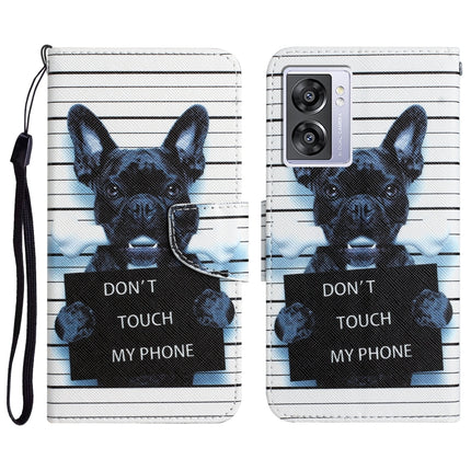 Colored Drawing Leather Phone Case, For OPPO A57 2022