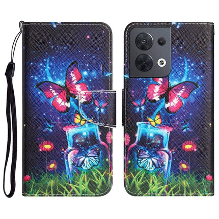 Colored Drawing Leather Phone Case, For OPPO Reno8