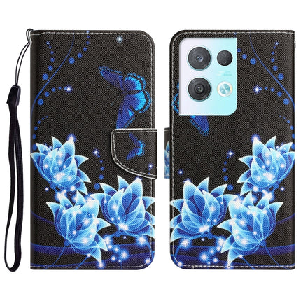 Colored Drawing Leather Phone Case, For OPPO Reno8 Pro