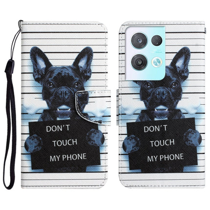 Colored Drawing Leather Phone Case, For OPPO Reno8 Pro