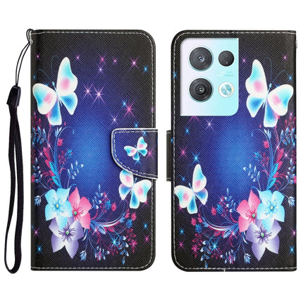 Colored Drawing Leather Phone Case, For OPPO Reno8 Pro
